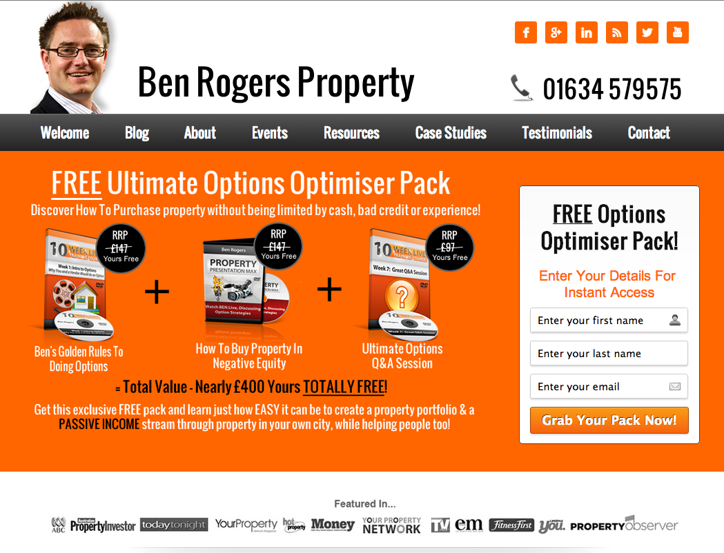 Our client ben rogers newly designed website